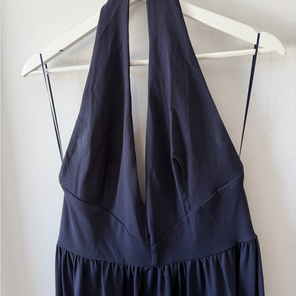 Susana Monaco Halter Gathered Dress in Midnight - Picture 5 of 9